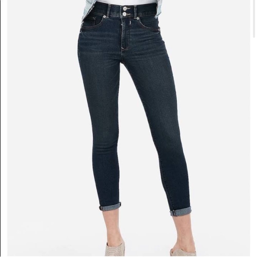 Express Cropped leggings denim 6P high rise